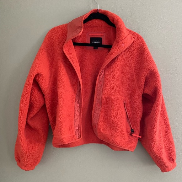 Mountain Standard bright coral/orange sherpa fleece - Picture 1 of 5